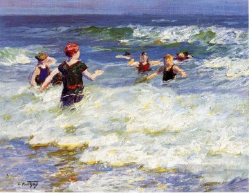  Edward Obras - En la playa impresionista Surf2 Edward Henry Potthast
